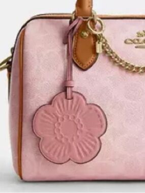 Powder Pink Tea Rose Bag Charm